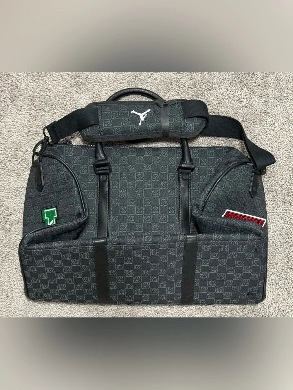Nike Jordan Monogram Champion Luxury 25L Duffle Bag Black MM9157-023 Size Medium
